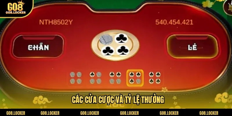 Các cửa cược và tỷ lệ thưởng