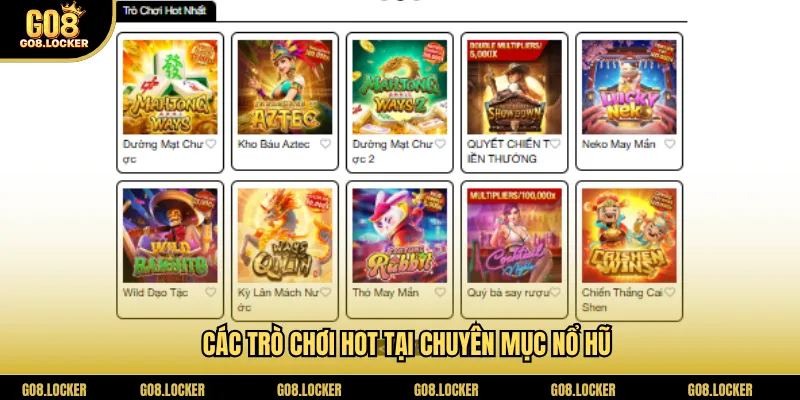 Các trò chơi hot tại chuyên mục nổ hũ